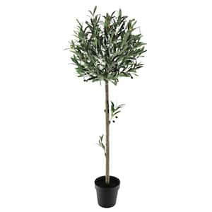 48 in. Artificial Olive Tree Topiary in Pot