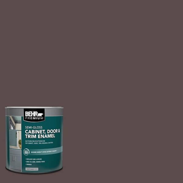 BEHR PREMIUM 1 qt. #MQ1-43 Piano Brown Semi-Gloss Enamel Interior/Exterior Cabinet, Door & Trim Paint