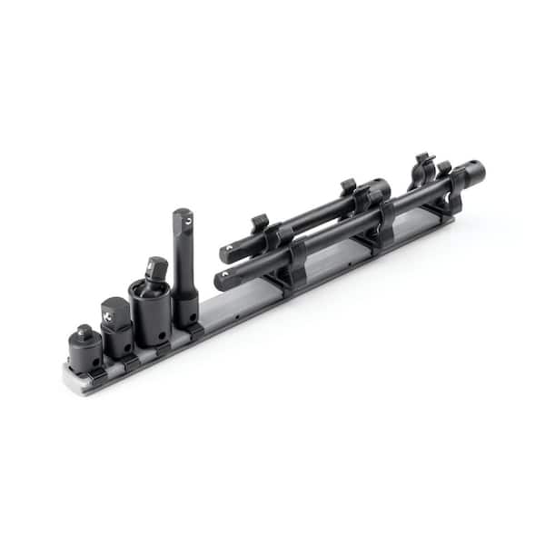 3/8 in. Drive Impact Socket Adapter Set with Extensions and Accessories on Rail (6-Piece)