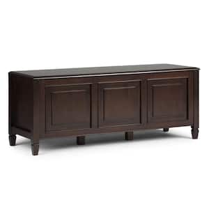 Connaught Solid Wood 51 in. Wide Traditional Storage Bench Trunk in Dark Chestnut Brown