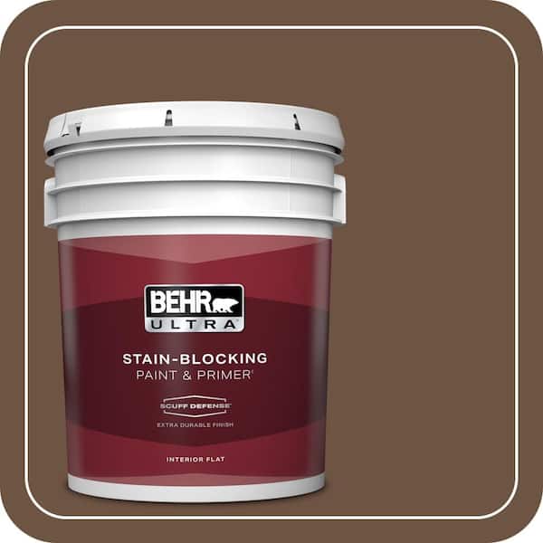 BEHR ULTRA 5 gal. #280F-7 Breakfast Blend Extra Durable Flat Interior Paint & Primer