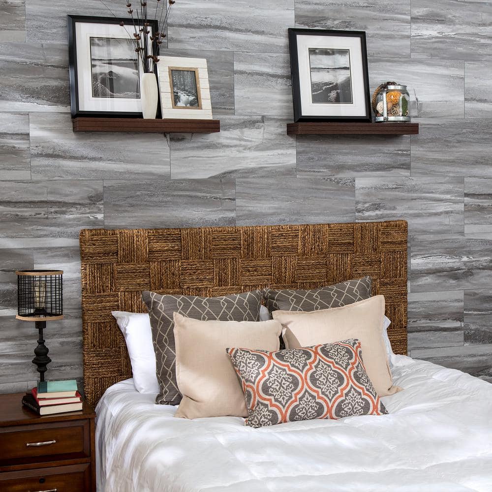 Hermitage Granite Gray Vinyl Interlocking Wall Tile Panels