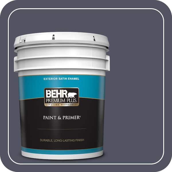BEHR PREMIUM PLUS 5 gal. #S550-7 Knighthood Satin Enamel Exterior Paint & Primer