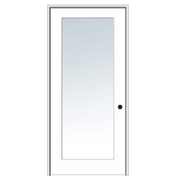 36 in. x 80 in. Left Hand Primed Composite Glass Full Lite Clear Single Prehung Interior Door