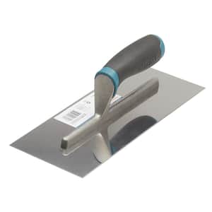 4.5 in. x 11 in. Stainless Steel Soft Grip Trowel with Curved Blade
