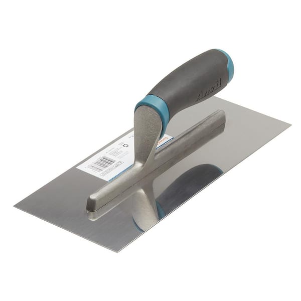 Anvil 4.5 in. x 11 in. Stainless Steel Soft Grip Trowel with Curved Blade