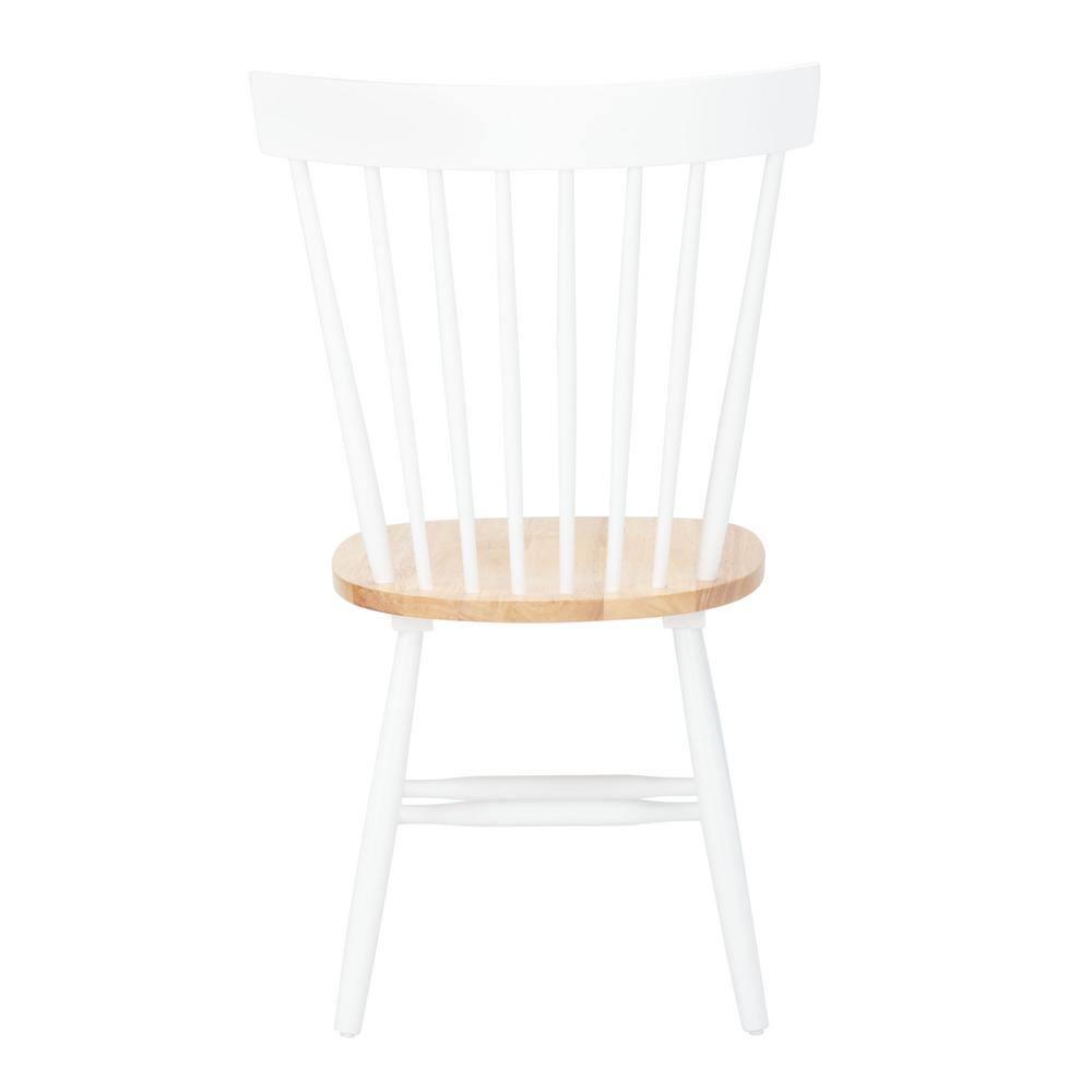 Windsor White/Natural Malaysian Oak Spindle Side Chair, Set of 2