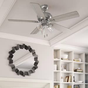 Rosner 52 in. Indoor Brushed Nickel Ceiling Fan with Light Kit Included