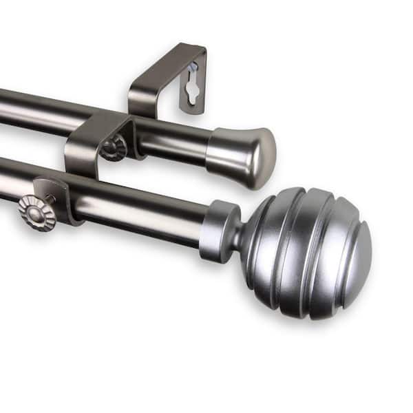 Exclusive Home Ogee Double Curtain Rod And Finial Set, Matte Silver,  Adjustable 66-120 : Target