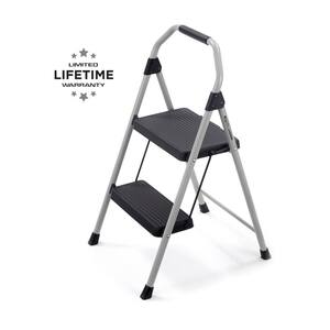 2-Step Compact Steel Step Stool with 225 lbs. Load Capacity Type II Duty Rating