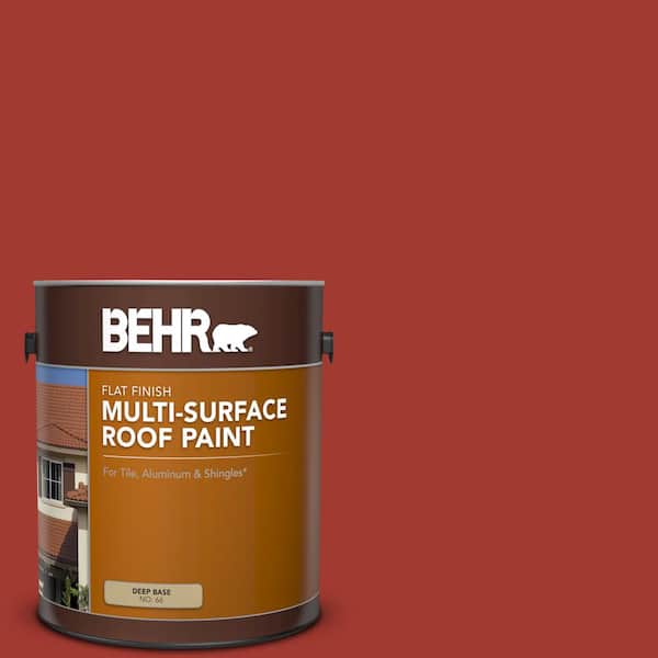 1 gal. #PPU2-16 Fire Cracker Flat Multi-Surface Exterior Roof Paint