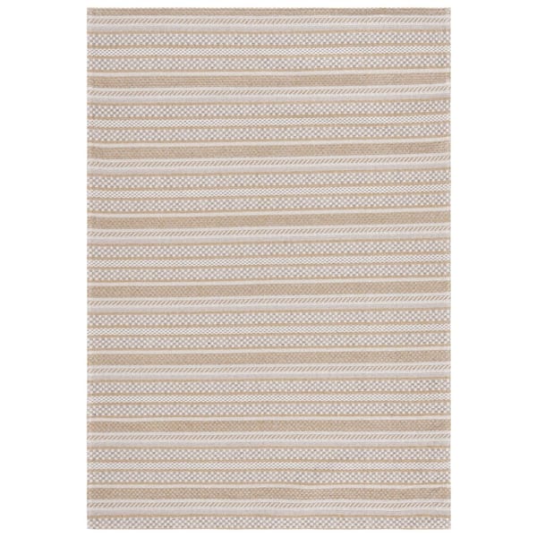 Martha Stewart 9 ft. x 12 ft. Taupe/Beige Striped Geometric Area Rug