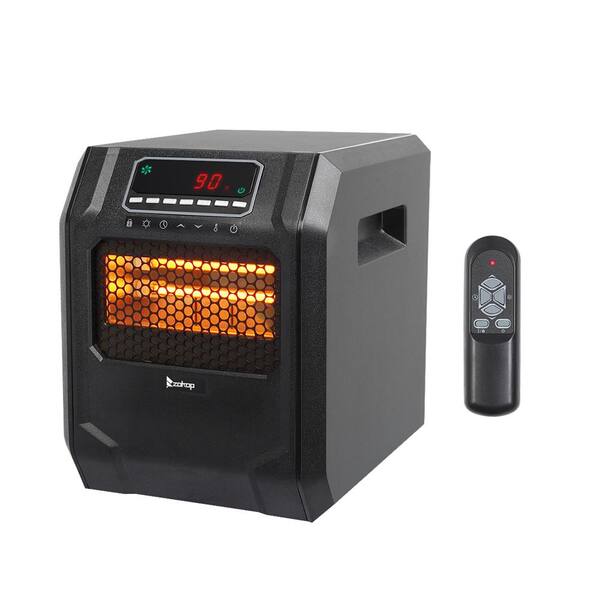 Winado 1500-Watt Black Electric Compact Quartz Infrared Space Heater with  Remote Control 395196320088 - The Home Depot