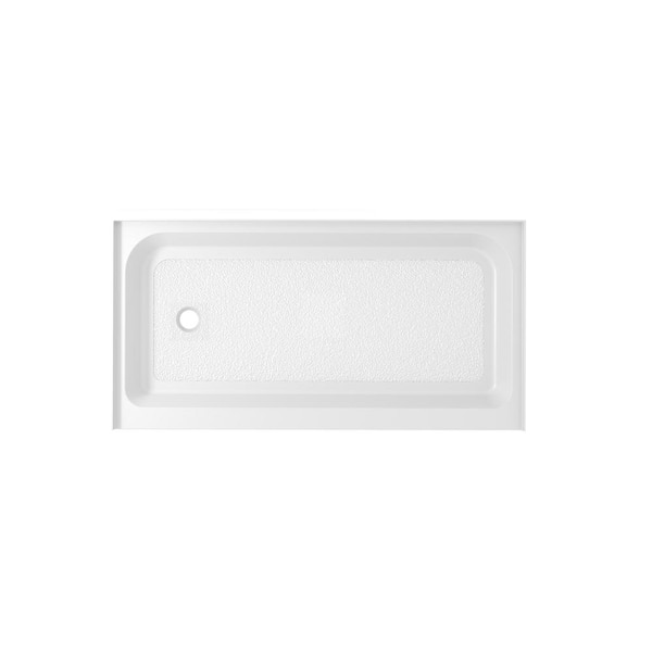 Unbranded Timeless Home 60 in. x 32 in. Single Threshold Shower Base Pan with Left Drain in Glossy White
