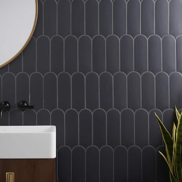 Ivy Hill Tile Aerial Charcoal 2.83 in. x 7.67 in. Matte Ceramic