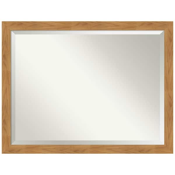 Amanti Art Carlisle Blonde 34 in. x 44 in. Casual Rectangle Framed Bathroom Vanity Wall Mirror