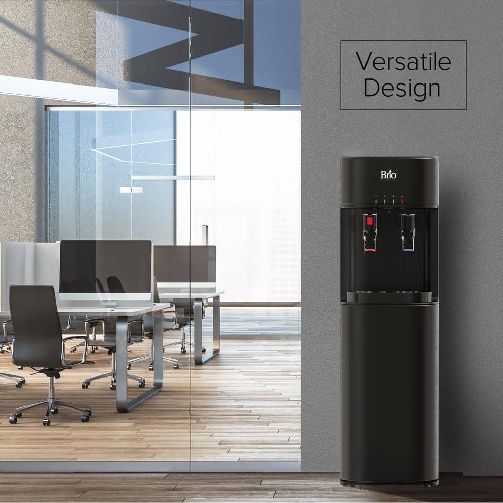 Brio Black Bottleless Water Cooler with 3-Stage Filtration