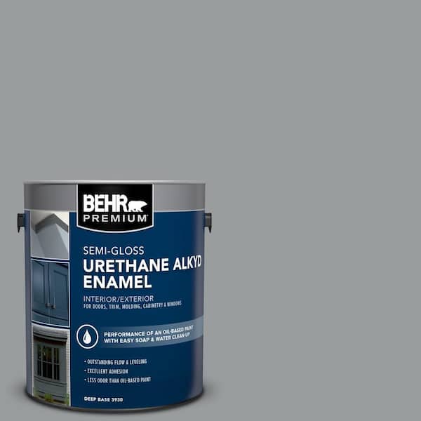 BEHR PREMIUM 1 gal. #N500-4 Pencil Sketch Urethane Alkyd Semi-Gloss Enamel Interior/Exterior Paint