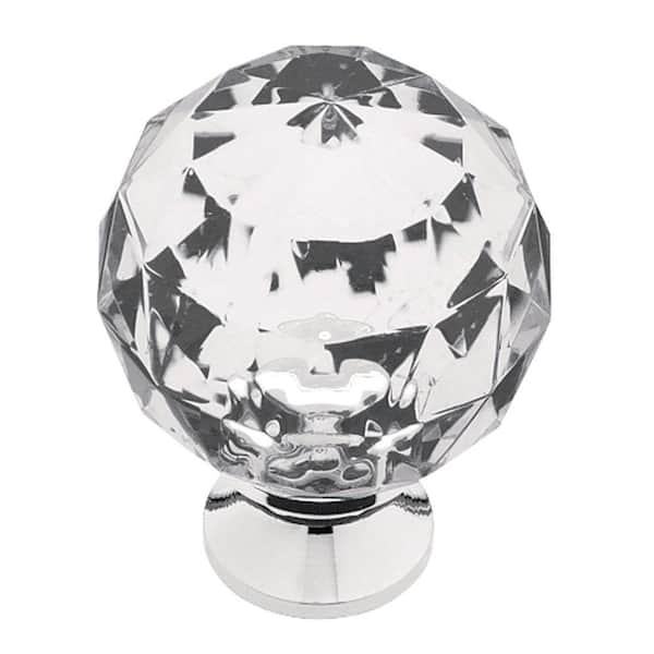 Liberty Acrylic Faceted 1-3/16 in. (30 mm) Chrome and Crystal Cabinet Knob