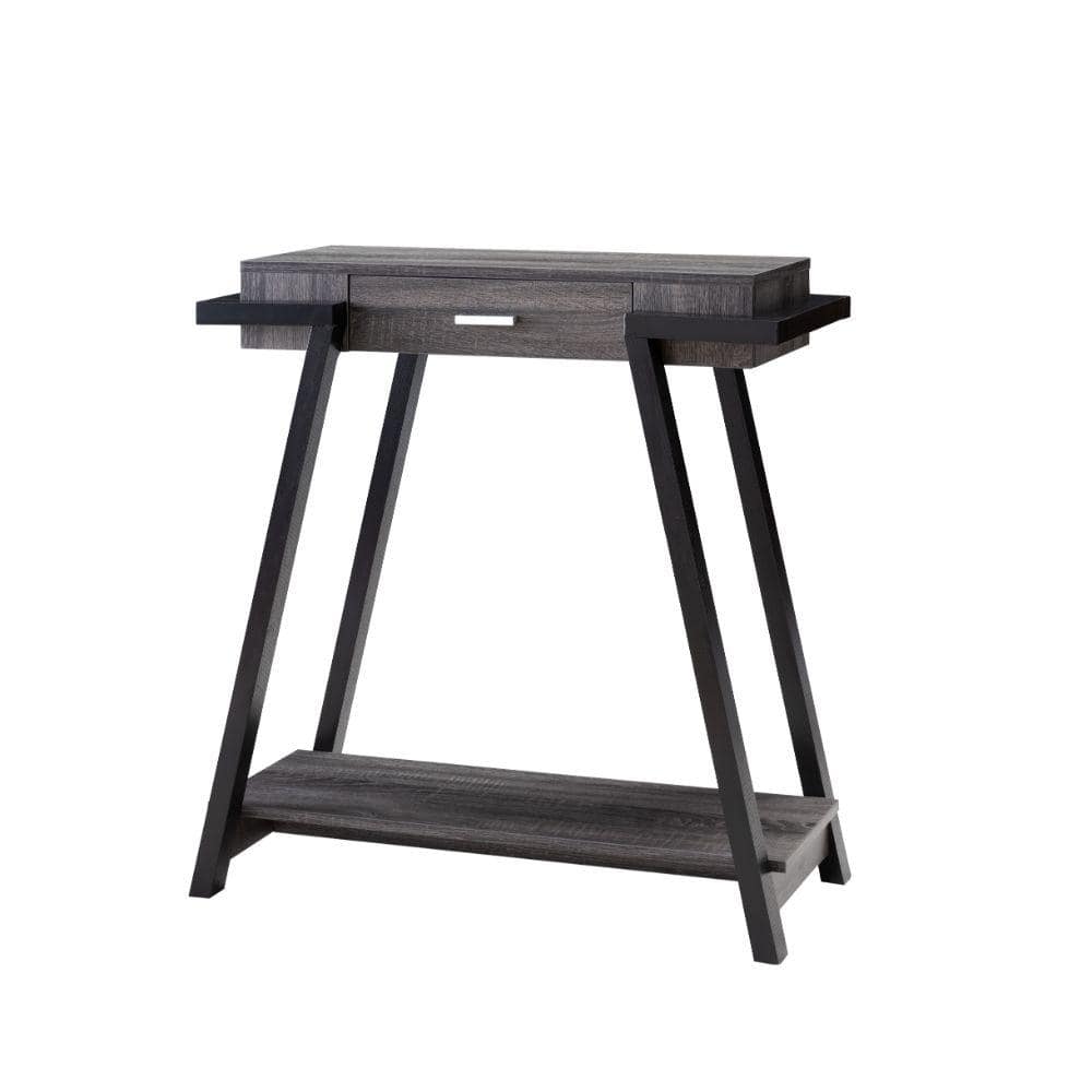 Benjara 32 In. Black/Gray Standard Rectangle Wood Console Table With ...