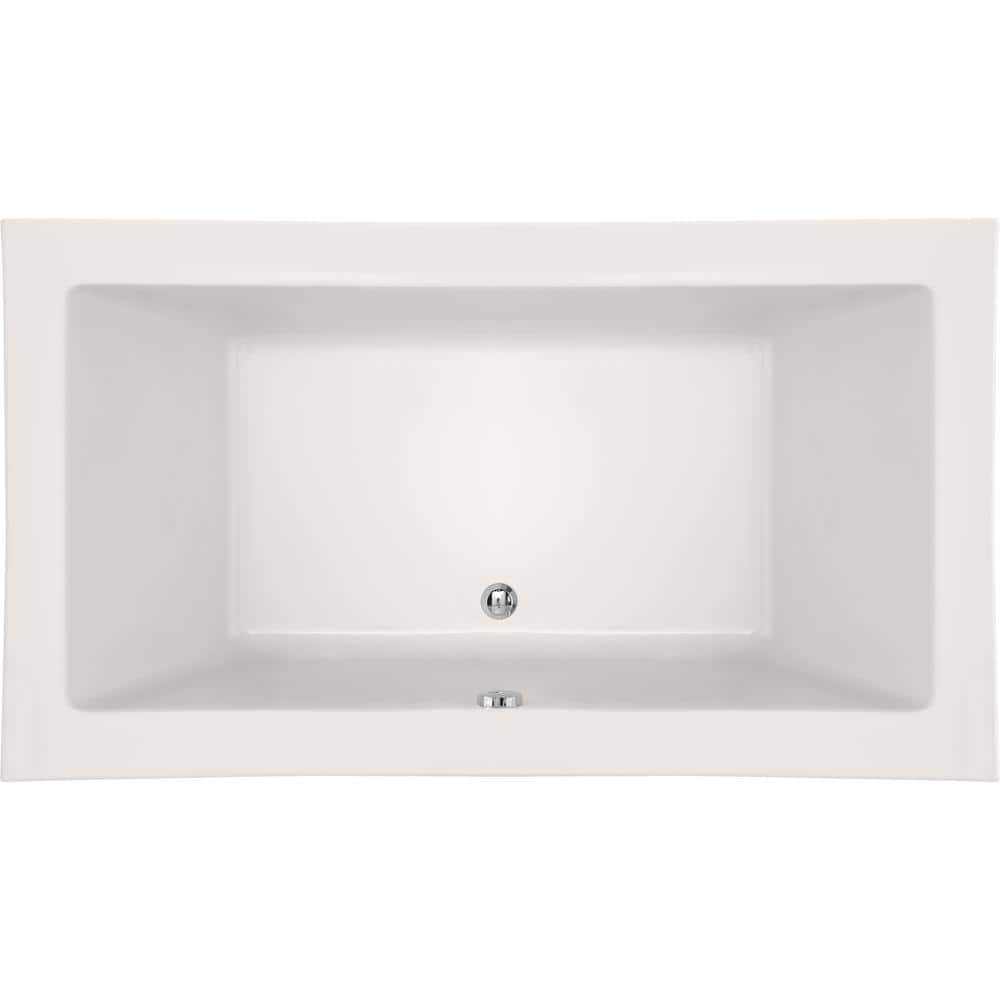 Kayla 74'' White Acrylic Rectangular Alcove Bathtub with Jets