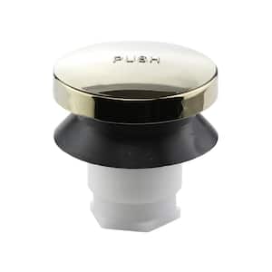 2 in. Plastic Touch-Toe Bathtub Drain Stopper in Polished Brass