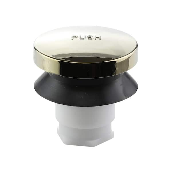 DANCO 2 in. Plastic Touch-Toe Bathtub Drain Stopper in Polished Brass