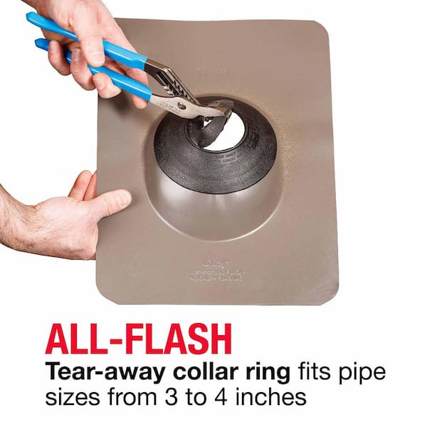 Oatey Rain Collar 3-in x 5-in Thermoplastic Elastomer Vent and Pipe Flashing Oatey Rain Collar 3-in x 5-in Thermoplastic Elastomer Vent and Pipe Flashing