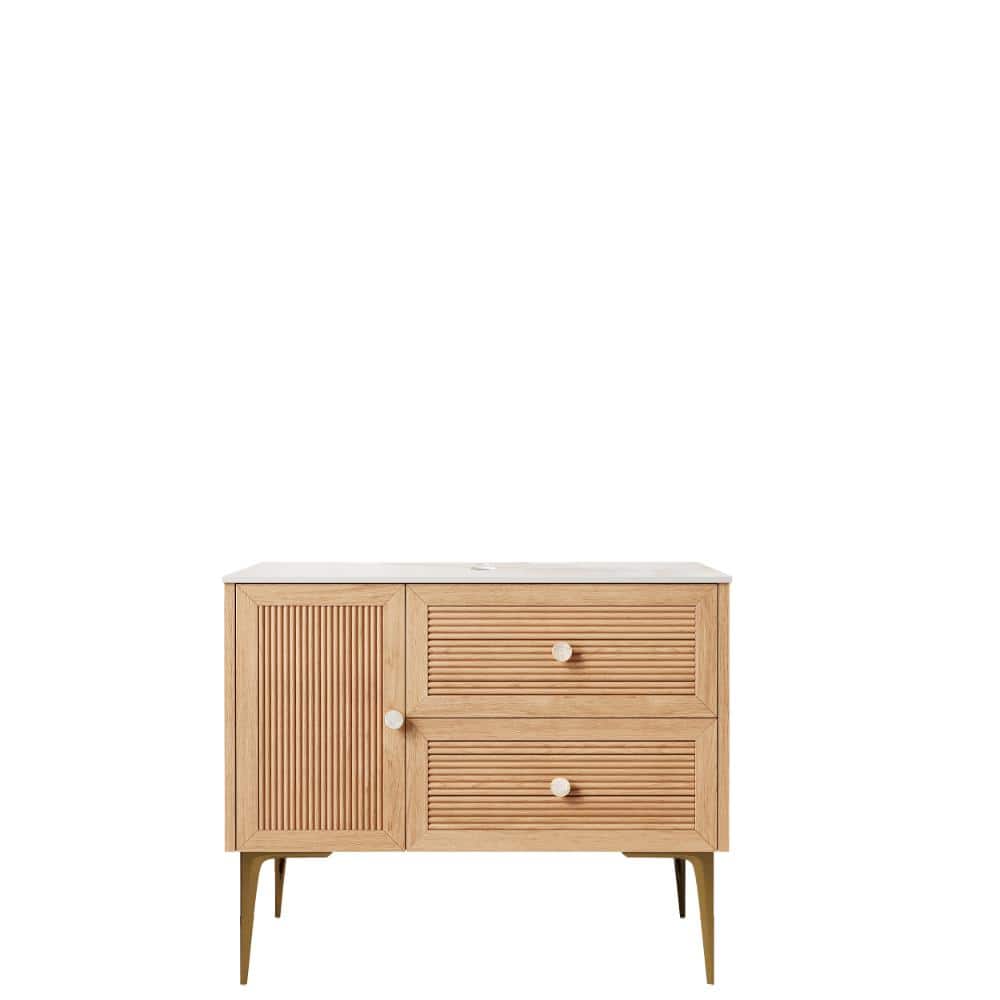 36 in. Freestanding Bath Vanity with Sintered Stone Top in Light Oak Assembled price history on PriceWatchPro