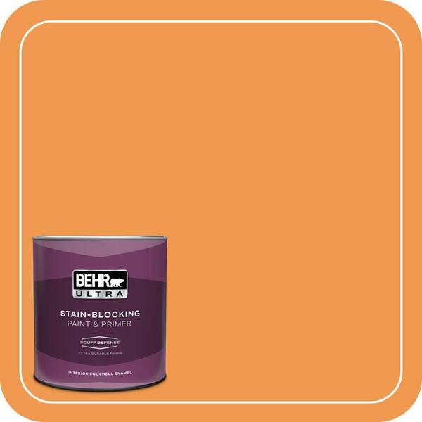 BEHR ULTRA 1 qt. #270B-6 Autumn Orange Extra Durable Eggshell Enamel Interior Paint & Primer