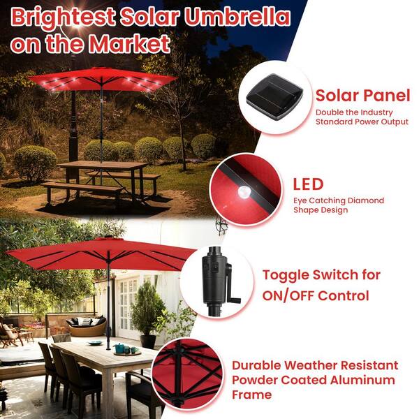 6.5' patio umbrella Amazon.com : JEAREY 6.5x10 ft Rectangular Patio Umbrellas Rectangle Outdoor  Umbrella with Push Button Tilt and Crank, Market Table Umbrella 6 Sturdy  Ribs UV Protection for Poolside Garden Backyard Deck, Beige :