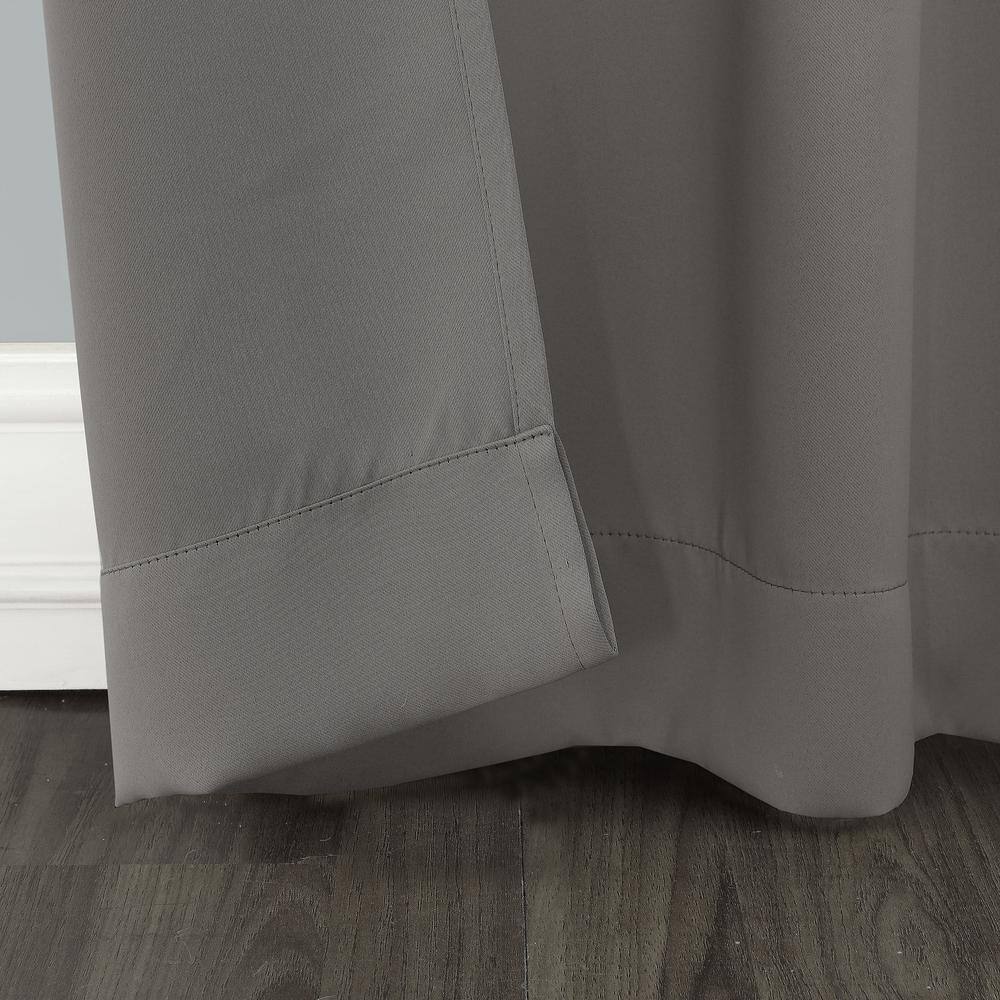 Gray Blackout Extra-Wide Grommet Patio Door Curtain Panel