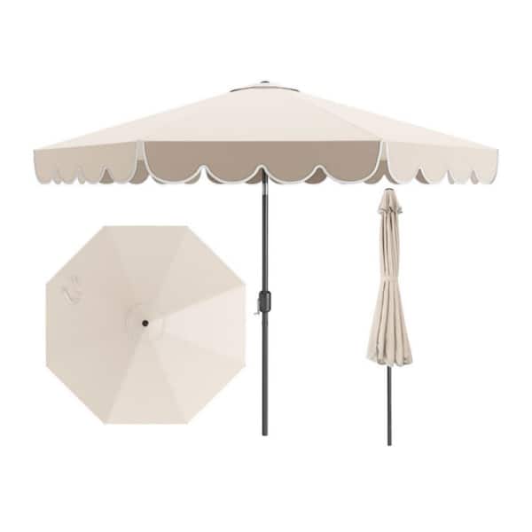 cream colored umbrellas patio Boho Wooden Umbrella Beige Twisted Fringe 7ft BH7-01P or relaxing on the beach The Wooden - Terylast Off