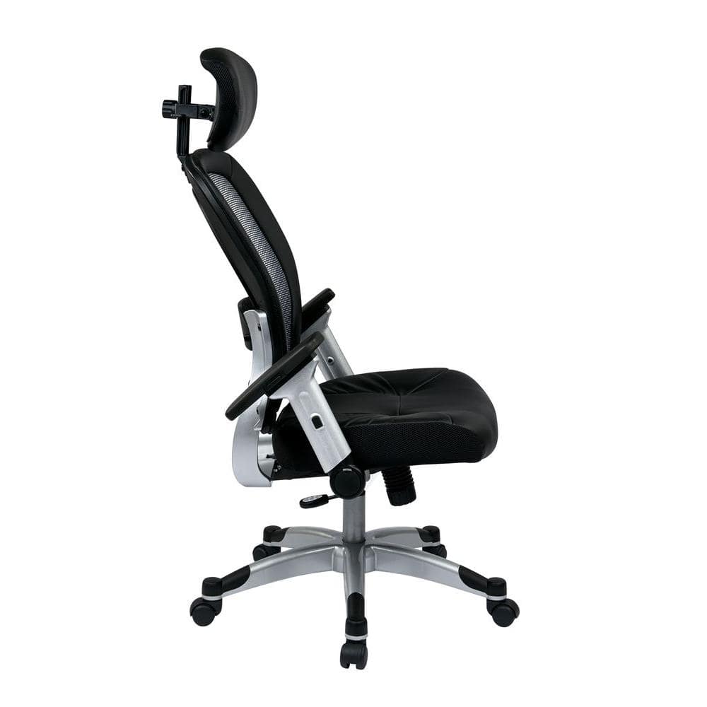 Black Mesh and Leather High Back Executive Swivel Chair