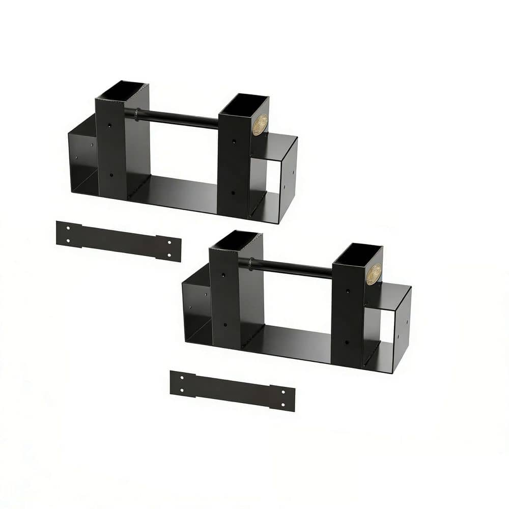 Adjustable Firework Racks 13 in. W Black Steel Adjustable Length Firewood Rack 2 Pack HPFYF35JXY ...