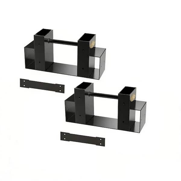 13 in. W Black Steel Adjustable Length Firewood Rack 2 Pack
