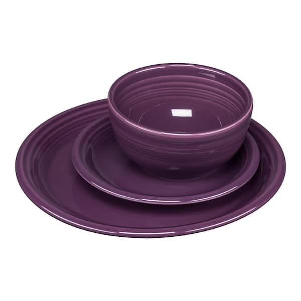 Fiesta 3-Piece Casual Mulberry Ceramic Dinnerware Set (Service for 1)
