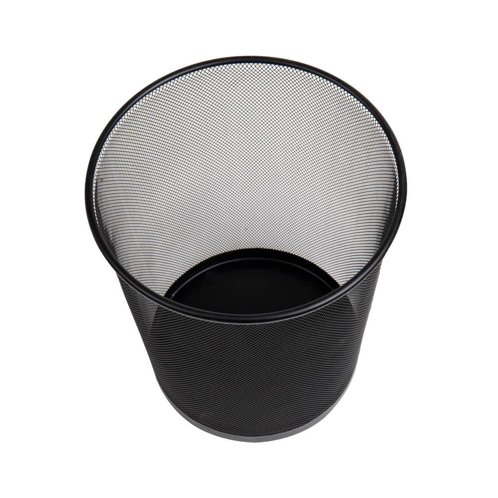 Black Mesh Round Office Waste Basket