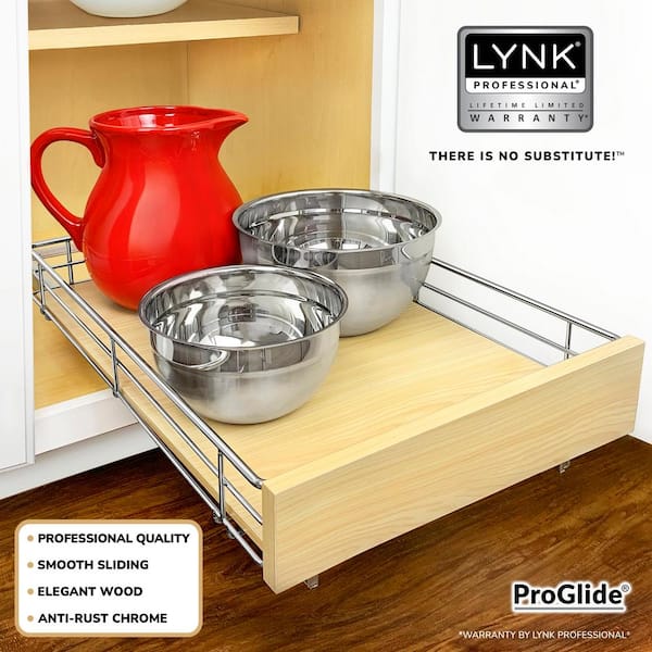Lynk Professional 14 X 21 Slide Out Double Shelf - Pull Out Two Tier  Sliding Under Cabinet Organizer : Target