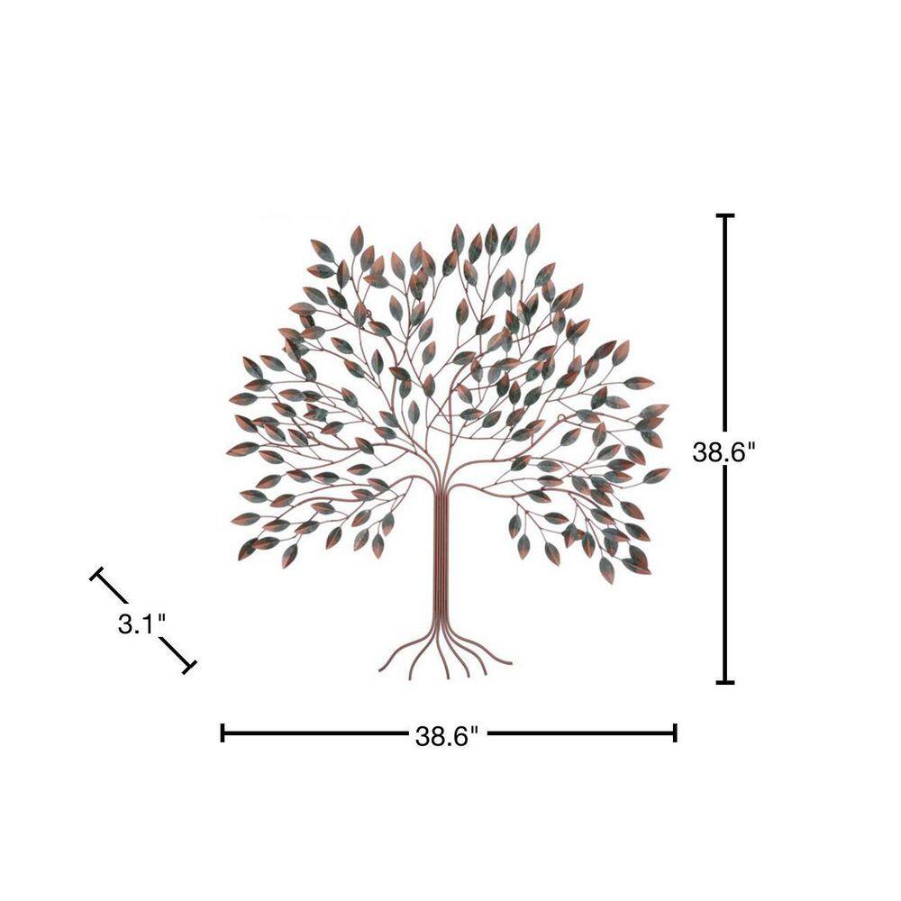 Handcrafted Multicolor Metal Tree of Life Wall Sculpture