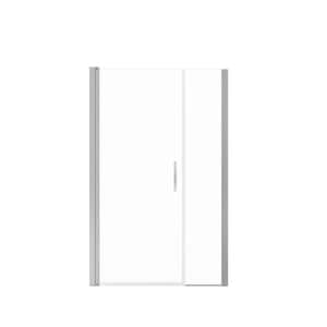 Manhattan 45 in. to 47 in. W x 68 in. H Pivot Frameless Shower Door with Clear Glass in Chrome
