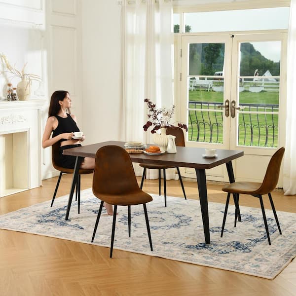 Casa Mid-Century Modern Upholstered Dining Chairs Set