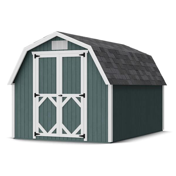Classic Gambrel 8 ft. x 12 ft. Outdoor Wood Storage Shed Precut Kit with 4 ft. Sidewalls and Floor (96 sq. ft.)