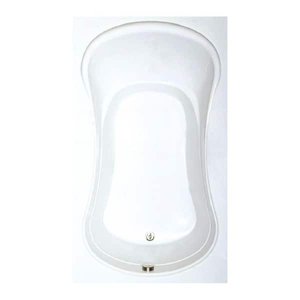 Comfortflo 72 in. x 42 in. Acrylic Rectangular Drop-in Soaking Bathtub with Reversible Drain in Biscuit