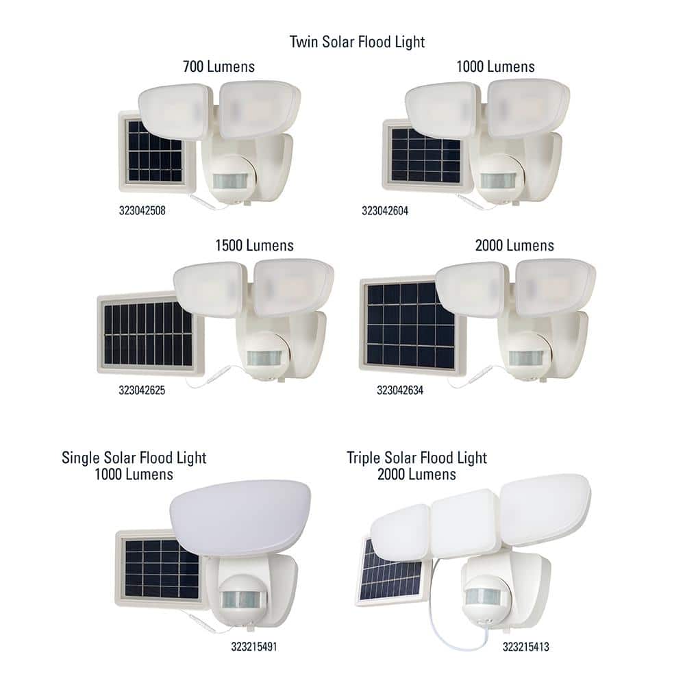 White Solar LED Security Flood Light with Motion Sensor