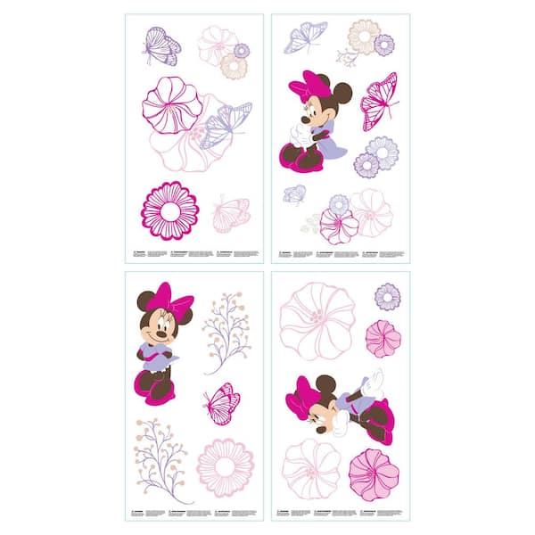 Disney Minnie Mouse Pink and Lavender Butterfly Dreams Wall Decals (Set of 4)