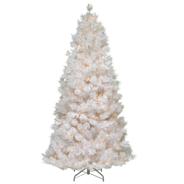 National Tree Company 7.5 ft. Wispy Willow Grande White Slim Artificial Christmas Tree with Clear Lights