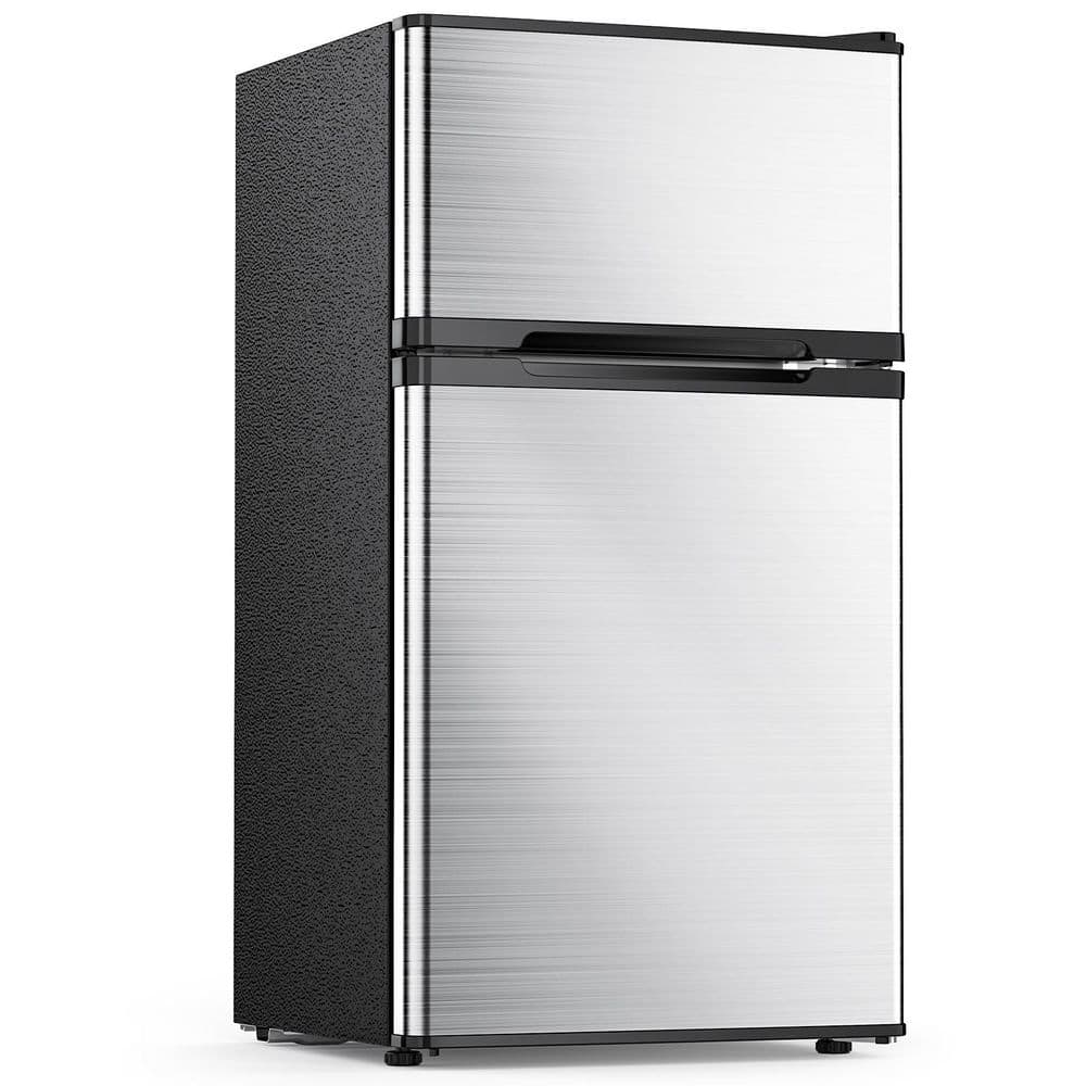 16.97 in. 2.5 cu. ft. Mini Refrigerator in Silver with Freezer, Quiet Cooling and Removable Shelves price history on PriceWatchPro