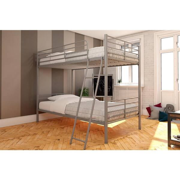 Dhp Silver Metal Convertible Twin Over, Convertible Twin Bunk Beds