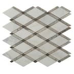 Grand Lagos Gray 11 in. x 12 in. x 10 mm Polished Marble Mosaic Tile